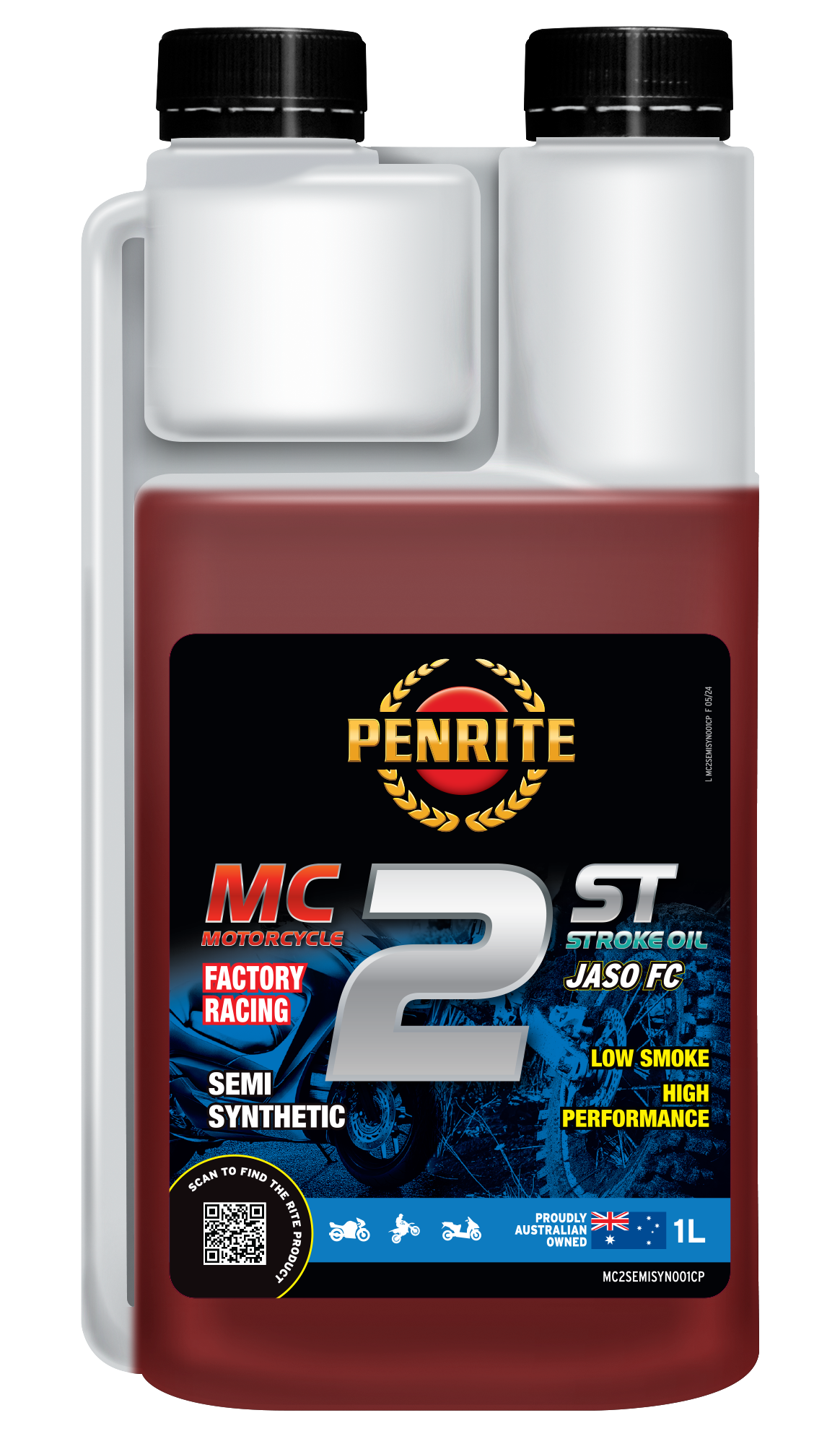 Penrite MC-2ST Semi Synthetic Two Stroke Oil 1L - MC2SEMISYN001CP