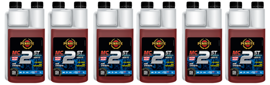 6 X Penrite MC-2ST Semi Synthetic Two Stroke Oil 1L - MC2SEMISYN001CP (Box)