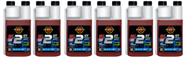 6 X Penrite MC-2ST Semi Synthetic Two Stroke Oil 1L - MC2SEMISYN001CP (Box)