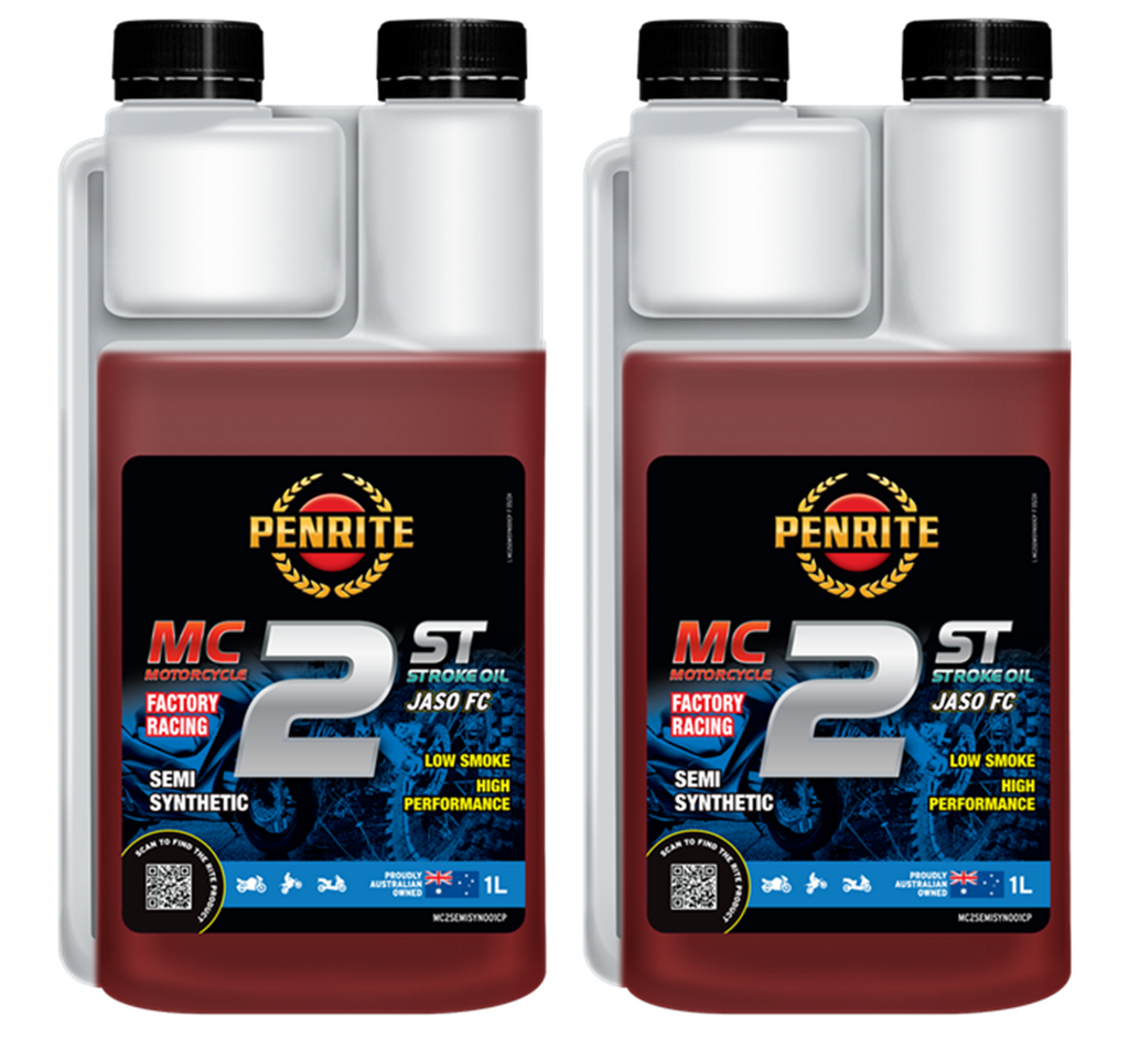 2 X Penrite MC-2ST Semi Synthetic Two Stroke Oil 1L - MC2SEMISYN001CP ** Twin Pack**