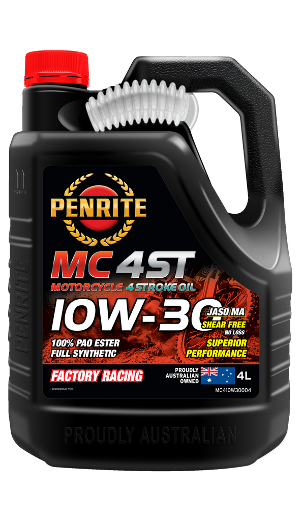 Penrite MC 4ST 4 Stroke Motorcycle Oil 100% PAO & Ester 10W-30 4L - MC410W30004