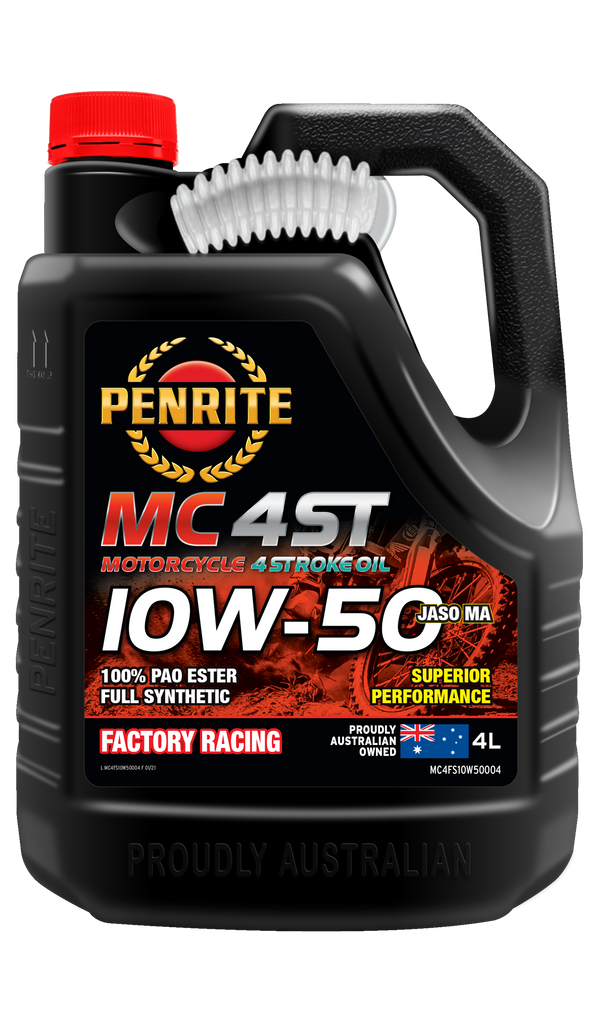 Penrite 4 Stroke Motorcycle Oil Full Synthetic PAO & Ester 10W-50 4L -MC4FS10W50004