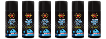 6 X Penrite Foam Filter Oil Aerosol Spray Dust & Water Proof 400ml - MCFOAM0004 (Box)