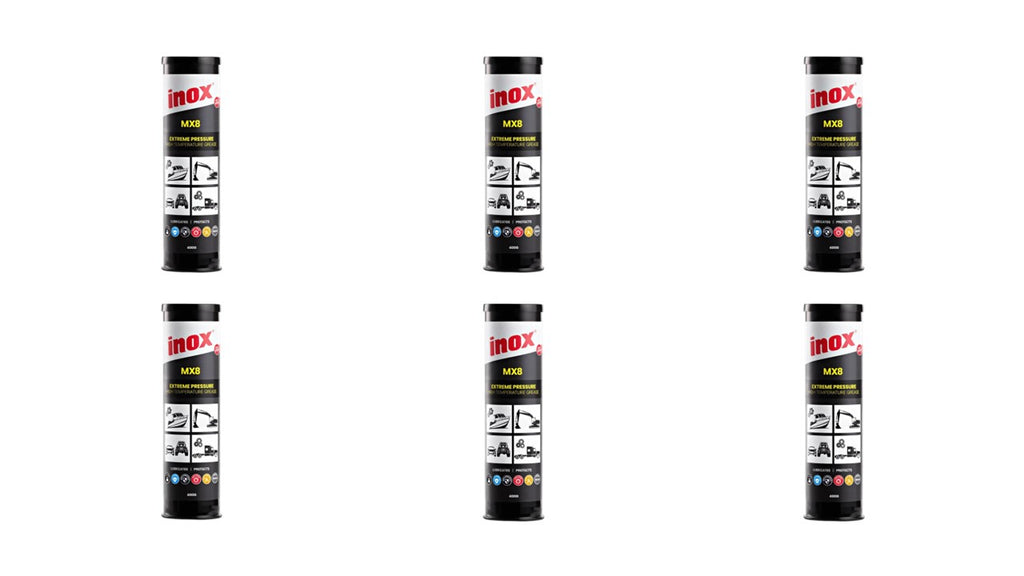 6 x Inox MX8 High temp Extreme Pressure Lithium Complex PTFE grease 450g