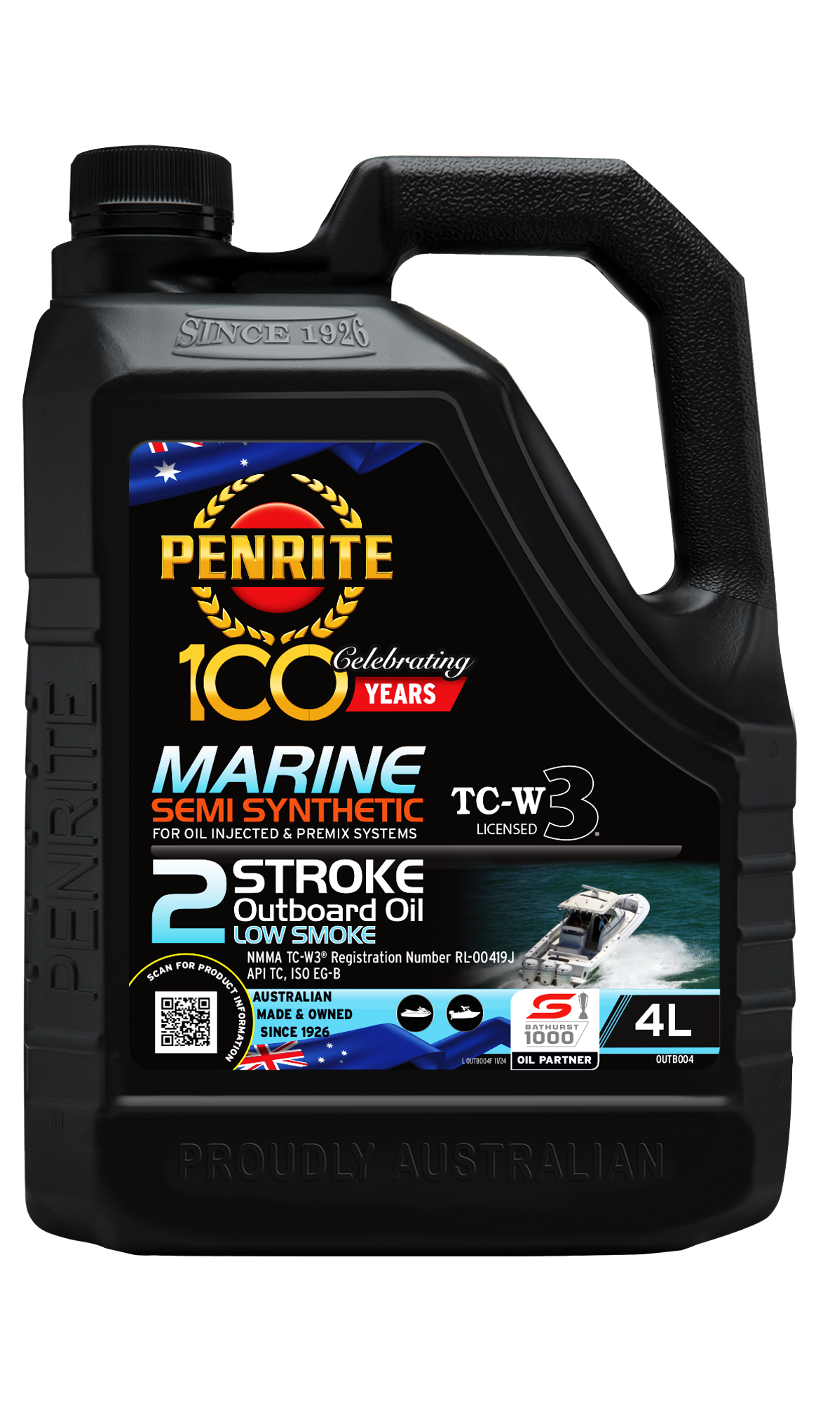 Penrite Marine Outboard 2 Stroke Oil (Semi Syn) 4L - OUTB004