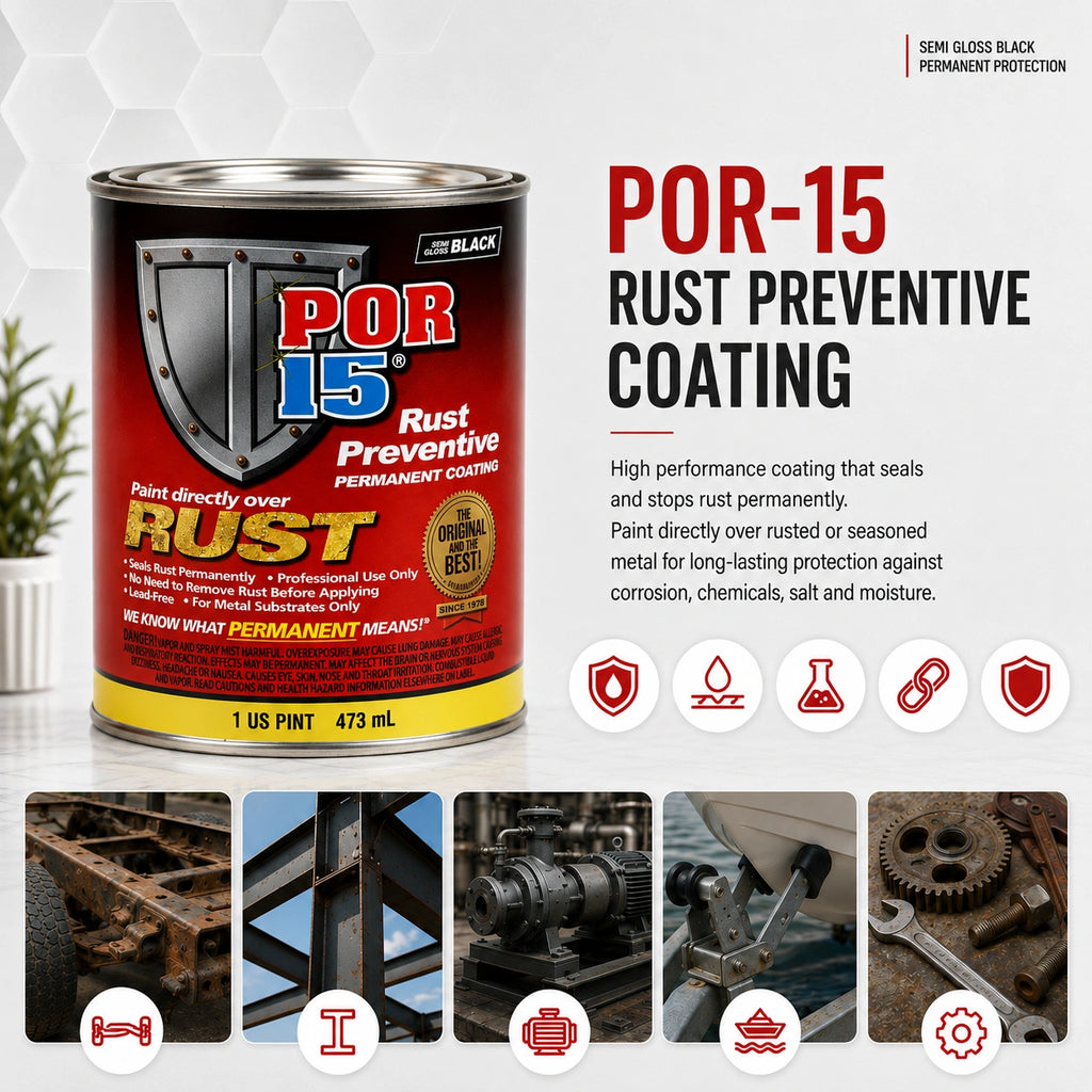 POR-15 Rust Preventive Paint Semi Gloss 3.78L - POR45401