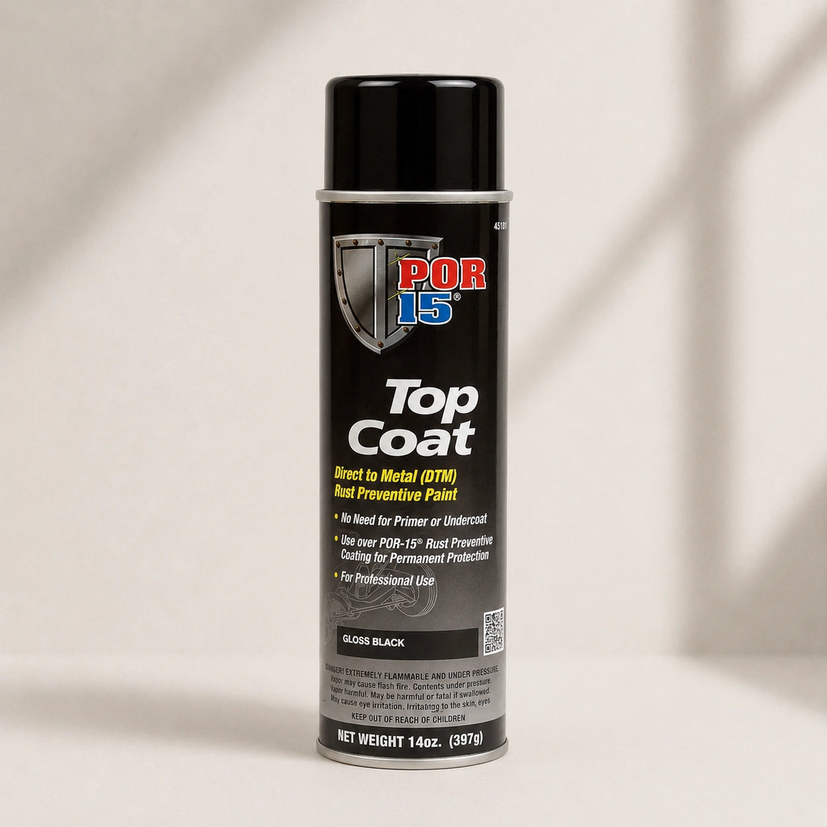 POR-15 Top Coat Gloss Black Aerosol 397G - POR45818