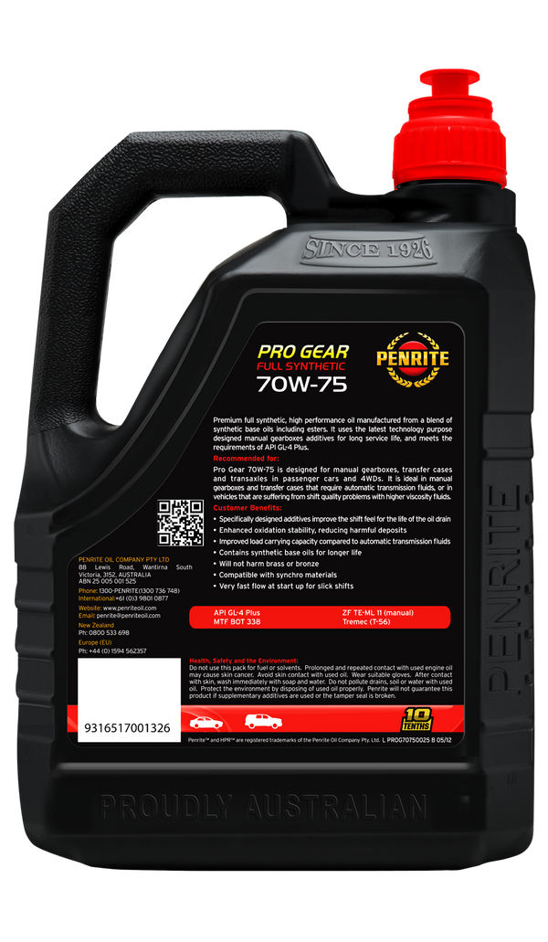 70w75 gear oil Penrite Pro Gear 70W-75 Gear Oil 2.5L