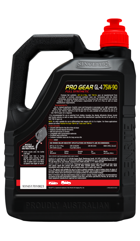 Penrite Pro Gear GL4 75W-90 Gear Oil 2.5L - PROGL40025