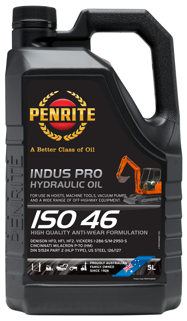 Penrite Indus Pro Hydraulic 46 ISO 46 Hydraulic Oil 5L - PROHYD46005