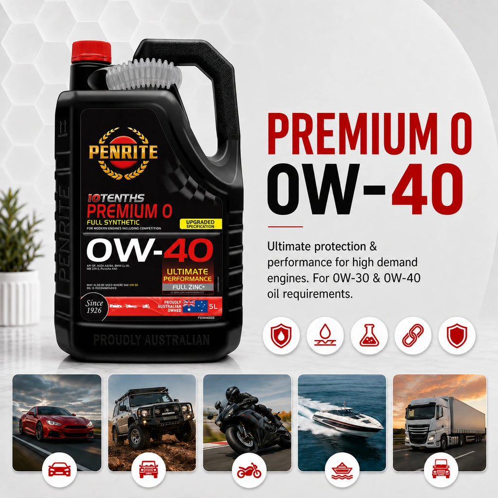 Penrite 10 Tenths Premium 0W-40 Engine Oil 5L - FS0W40005