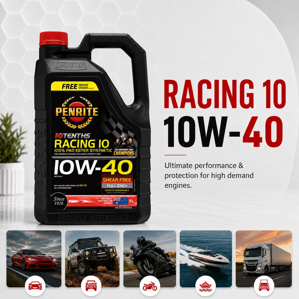 Penrite 10 Tenths Racing 10W-40 Engine Oil 5L - RACING10W40005