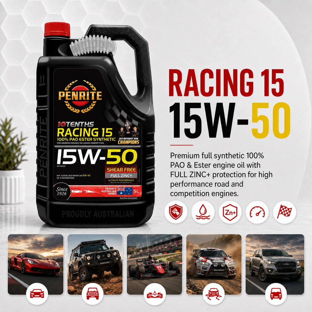 Penrite 10 Tenths Racing 15W-50 Engine Oil 5L - RACING15W50005