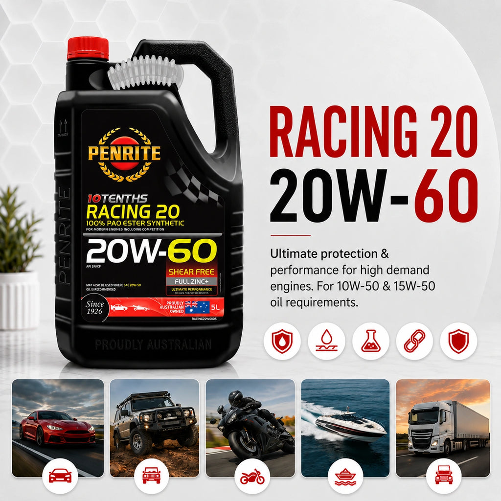 Penrite 10 Tenths Racing 20W-60 Engine Oil 5L - RACING20W60005