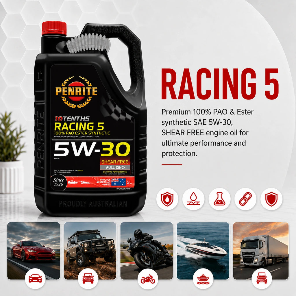 Penrite 10 Tenths Racing 5W-30 Engine Oil 5L - RACING5W30005