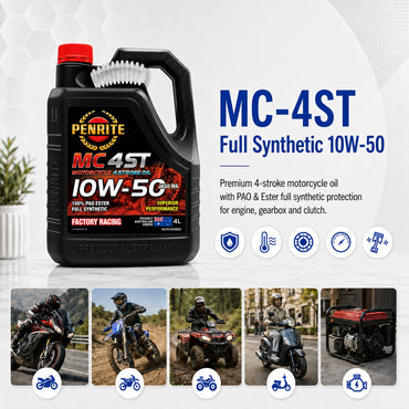 Penrite 4 Stroke Motorcycle Oil Full Synthetic PAO & Ester 10W-50 4L -MC4FS10W50004