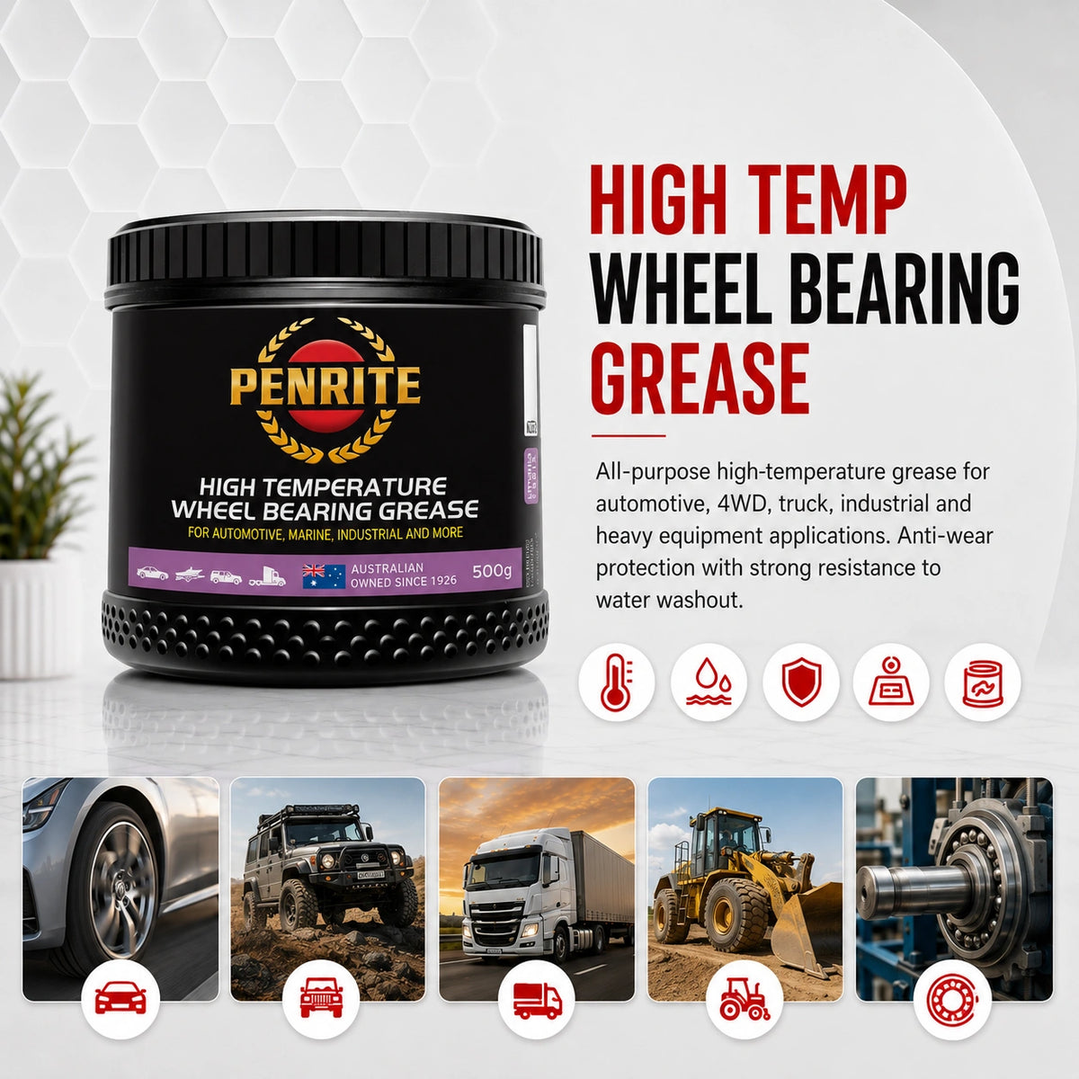 Penrite High Temperature Wheel Bearing Grease 500g - HTGR0005