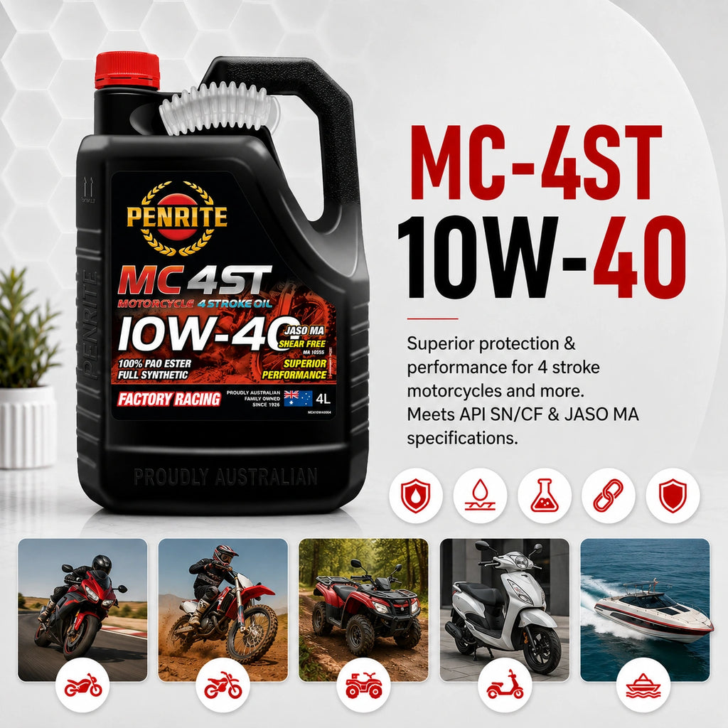 Penrite MC-4ST 10W-40 100% Pao & Ester 4L - MC410W40004