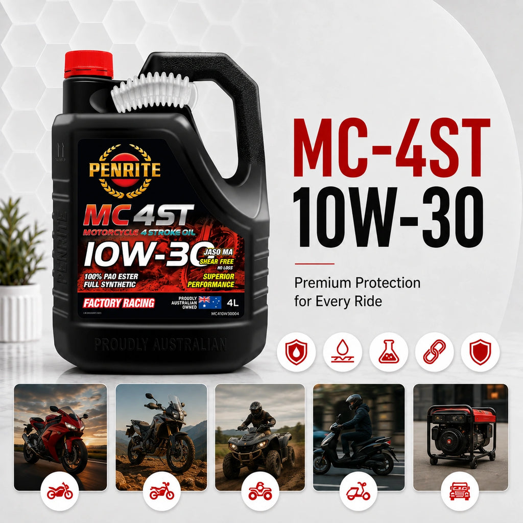 Penrite MC 4ST 4 Stroke Motorcycle Oil 100% PAO & Ester 10W-30 4L - MC410W30004