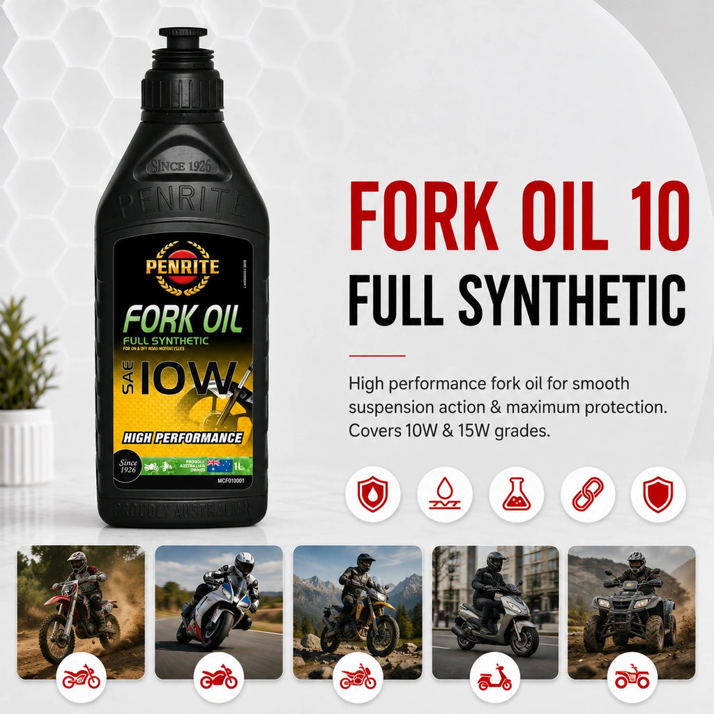 Penrite MC FORK OIL 10 (FULL SYNTHETIC) - 1 Litre MCFO10001 ** Twin Pack **