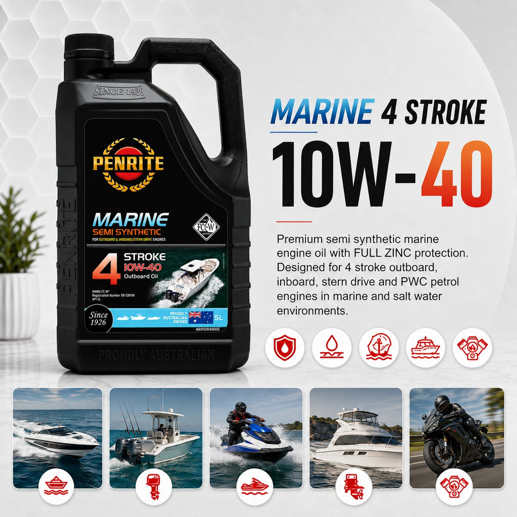 Penrite Marine Outboard 4 Stroke Oil 10W-40 5L - MAR10W40005