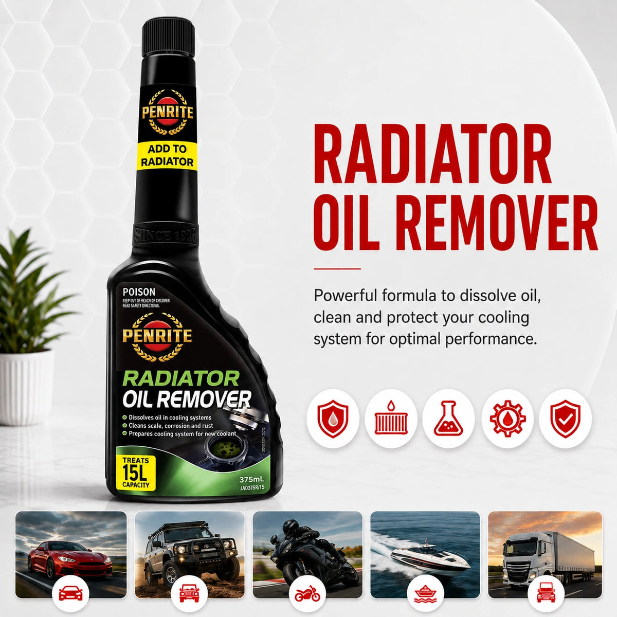 2 X Penrite Radiator Oil Remover 375ml - ADROR375 ** Twin Pack **