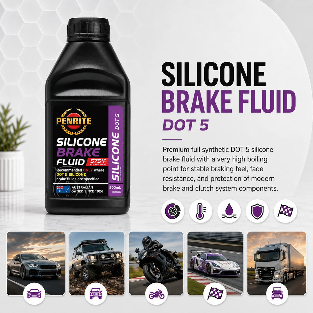 Penrite Silicone Brake Fluid 500ml DOT 5 - BFSIL0005 ** Twin Pack **