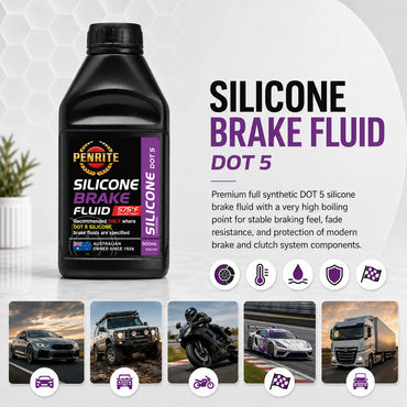 6 X Penrite Silicone Brake Fluid 500ml DOT 5 (Box) - BFSIL0005