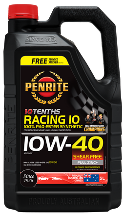 Penrite 10 Tenths Racing 10W-40 Engine Oil 5L - RACING10W40005