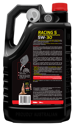 Penrite 10 Tenths Racing 5W-30 Engine Oil 5L - RACING5W30005
