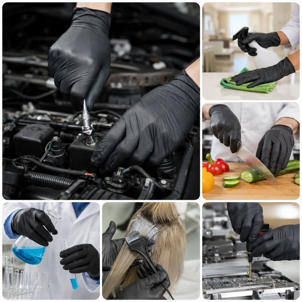 Sabco Nitrile Gloves Large Black 100 Pcs