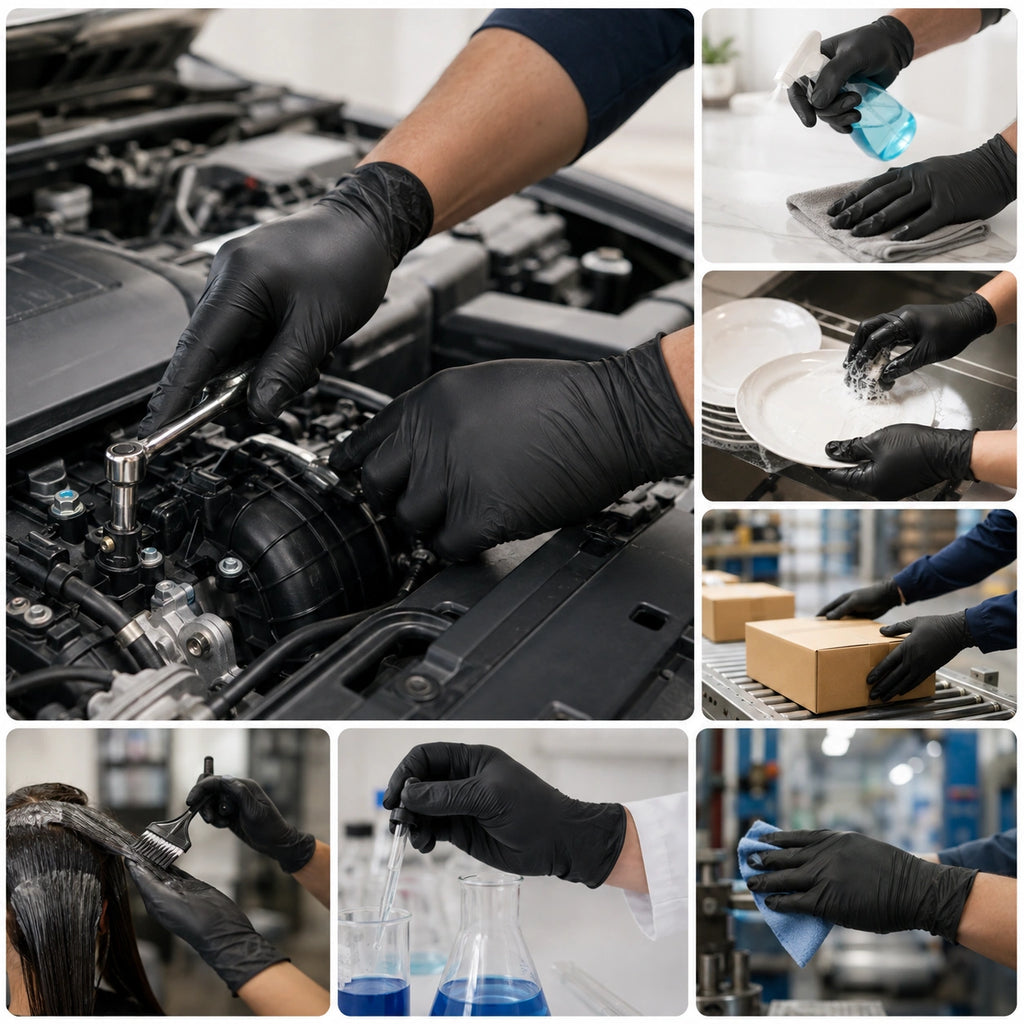 Sabco Nitrile Gloves X-Large Black 100 Pcs