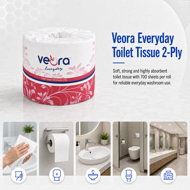 Veora 22002 Everyday Toilet rolls (2 Ply 48 Packs x 700S/Roll)