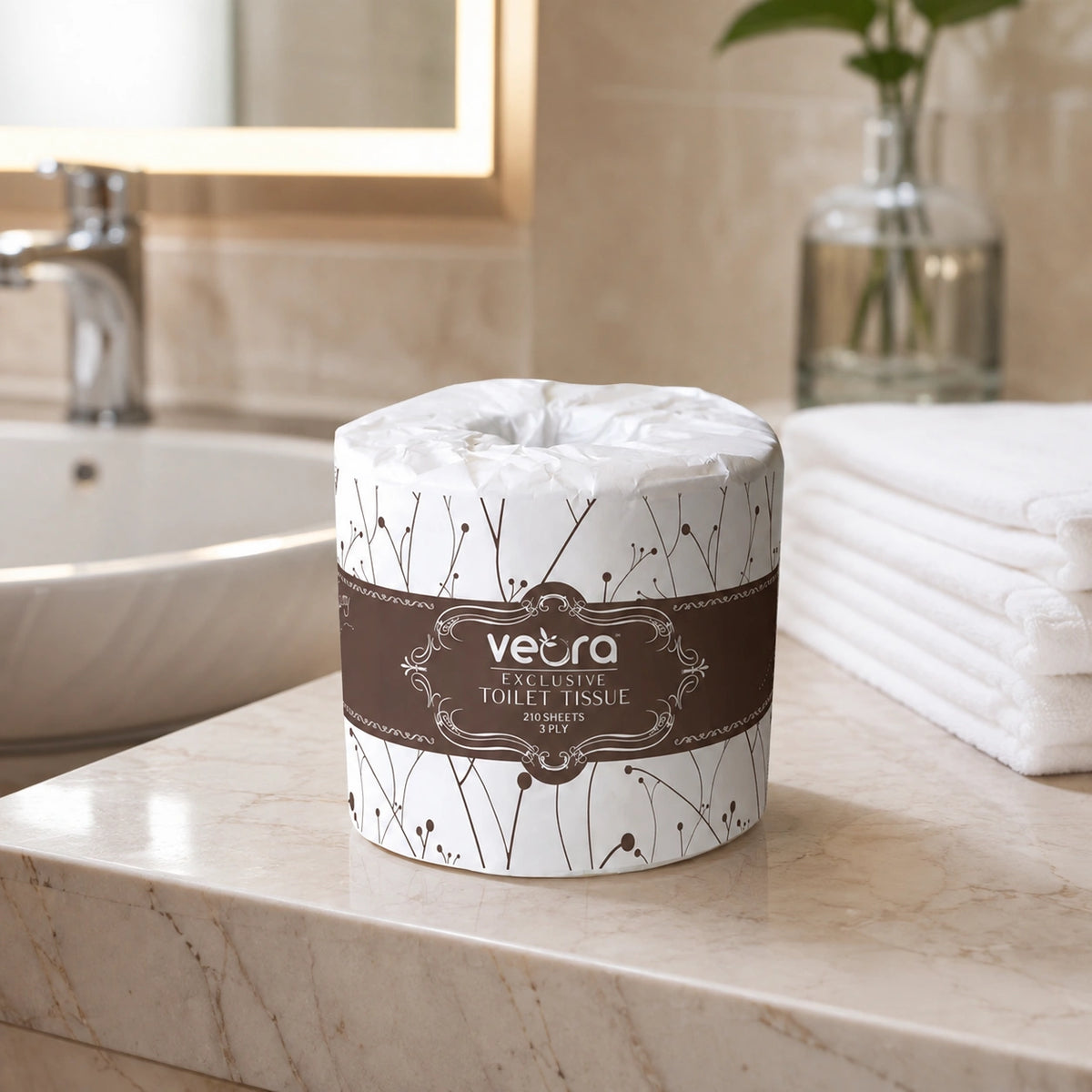 Veora 22811 Luxury Toilet Rolls (3 Ply 48 Packs x 210S/Roll)