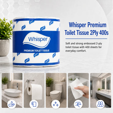Whisper 3644 Premium Toilet Tissue (2 Ply 48 Packs x 400S/Roll)
