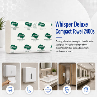 Whisper 3822 Deluxe Compact Hand Towel (1 Ply 20Packs x 120S/Pack)