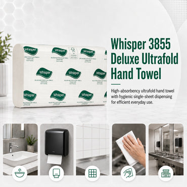 Whisper 3855 Deluxe Ultrafold Hand Towel (1 Ply 20 Packs x 200S/Pack)