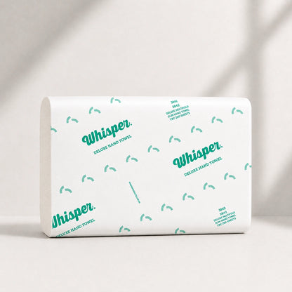 Whisper Deluxe Multifold Slim Hand Towel 1PLY 4000 sheet (20 Packs x 200S/Pack) - 3842