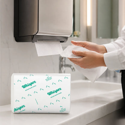 Whisper Deluxe Multifold Slim Hand Towel 1PLY 4000 sheet (20 Packs x 200S/Pack) - 3842