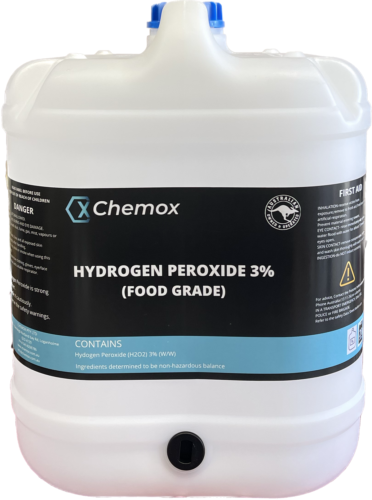 Chemox - 3% Hydrogen peroxide 20L - H2O2 - Food Grade