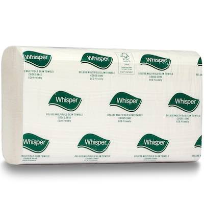 Whisper 3855 Deluxe Ultrafold Hand Towel (1 Ply 20 Packs x 200S/Pack)