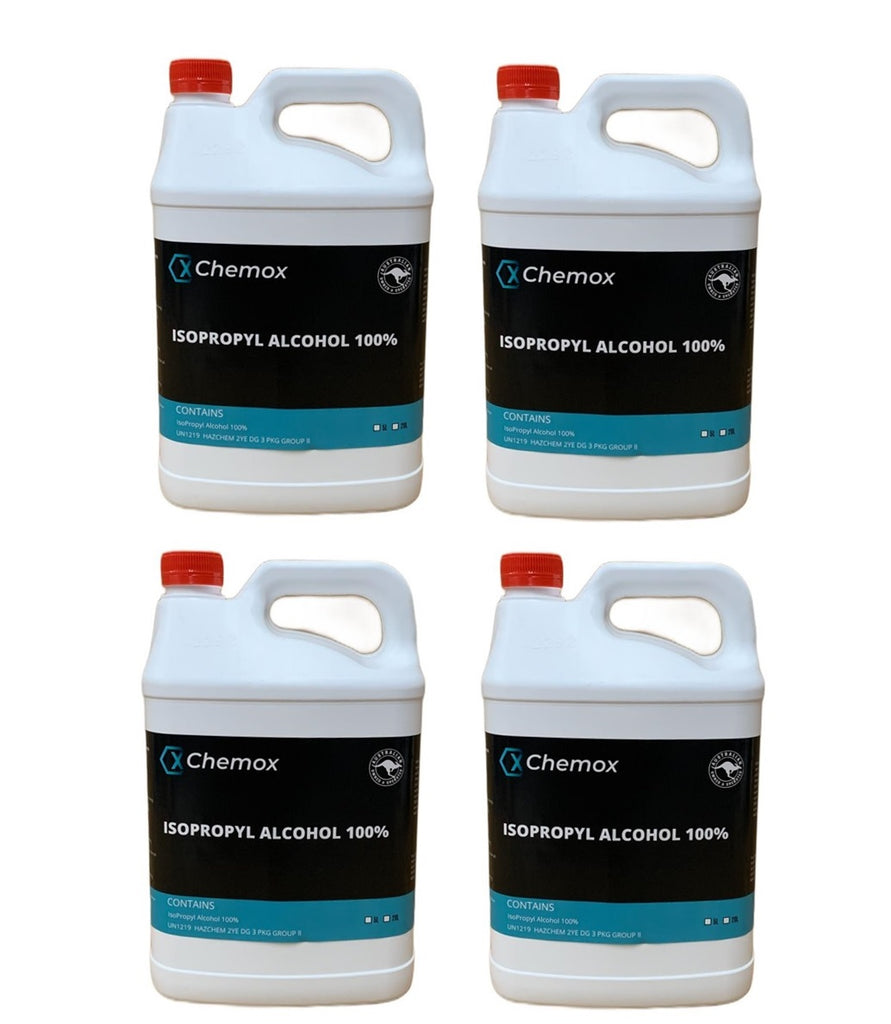 4 x Chemox - Isopropyl Alcohol Isopropanol 100% Rubbing Alcohol 5L