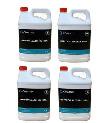 4 x Chemox - Isopropyl Alcohol Isopropanol 100% Rubbing Alcohol 5L