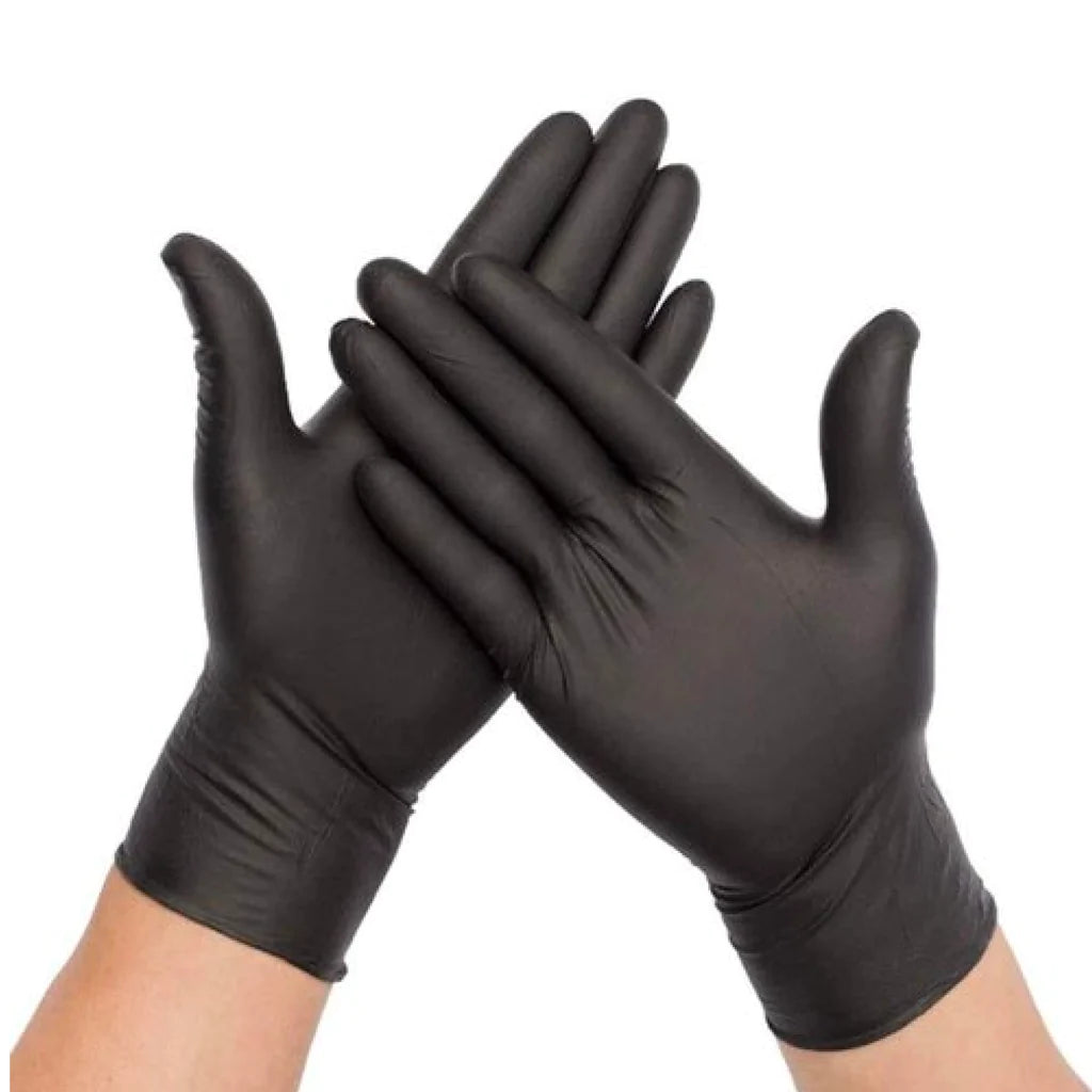 Bastion Nitrile Ultra Soft Black Powder Free Gloves Large Micro Textured 100 Pcs