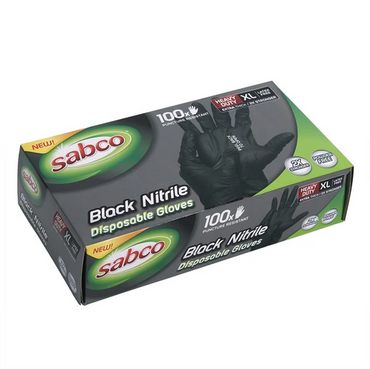 Sabco Nitrile Gloves X-Large Black 100 Pcs