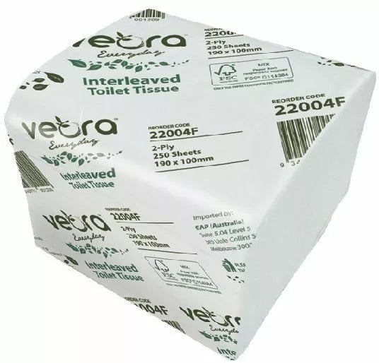 Veora 22004F Everyday Interleaved Toilet Tissue (2 Ply 36 packs x 250S/Roll)